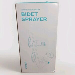 New Veken UltraSlim Silver Dual Nozzle Bidet Sprayer Easy‎ Install Brass Inlet